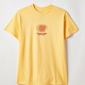 Urban Outfitters Men’s Unisex Yellow and Red Pasta in Italy Graphic Tee